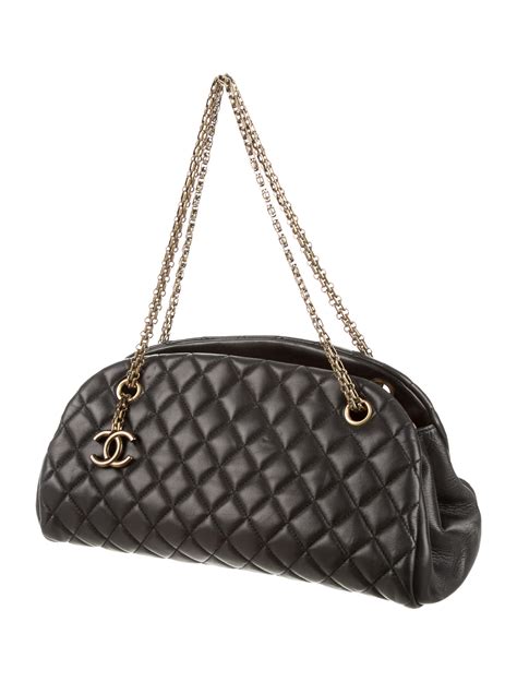 chanel just mademoiselle medium bowler bag in patent shw|Medium Patent Just Mademoiselle Bowling Bag .